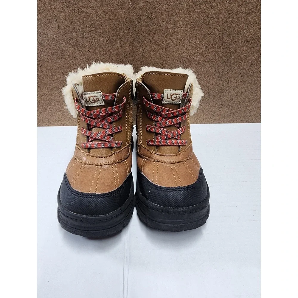 UGG Kids Ashton Addie boots Tan Leather Suede Waterproof 1143666K Sz 12 Toddler